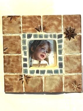 Fancy Frames Tile Mosaic Anise  Frame Approx 7.5 In Square  Holds 2.75" Sq Pic